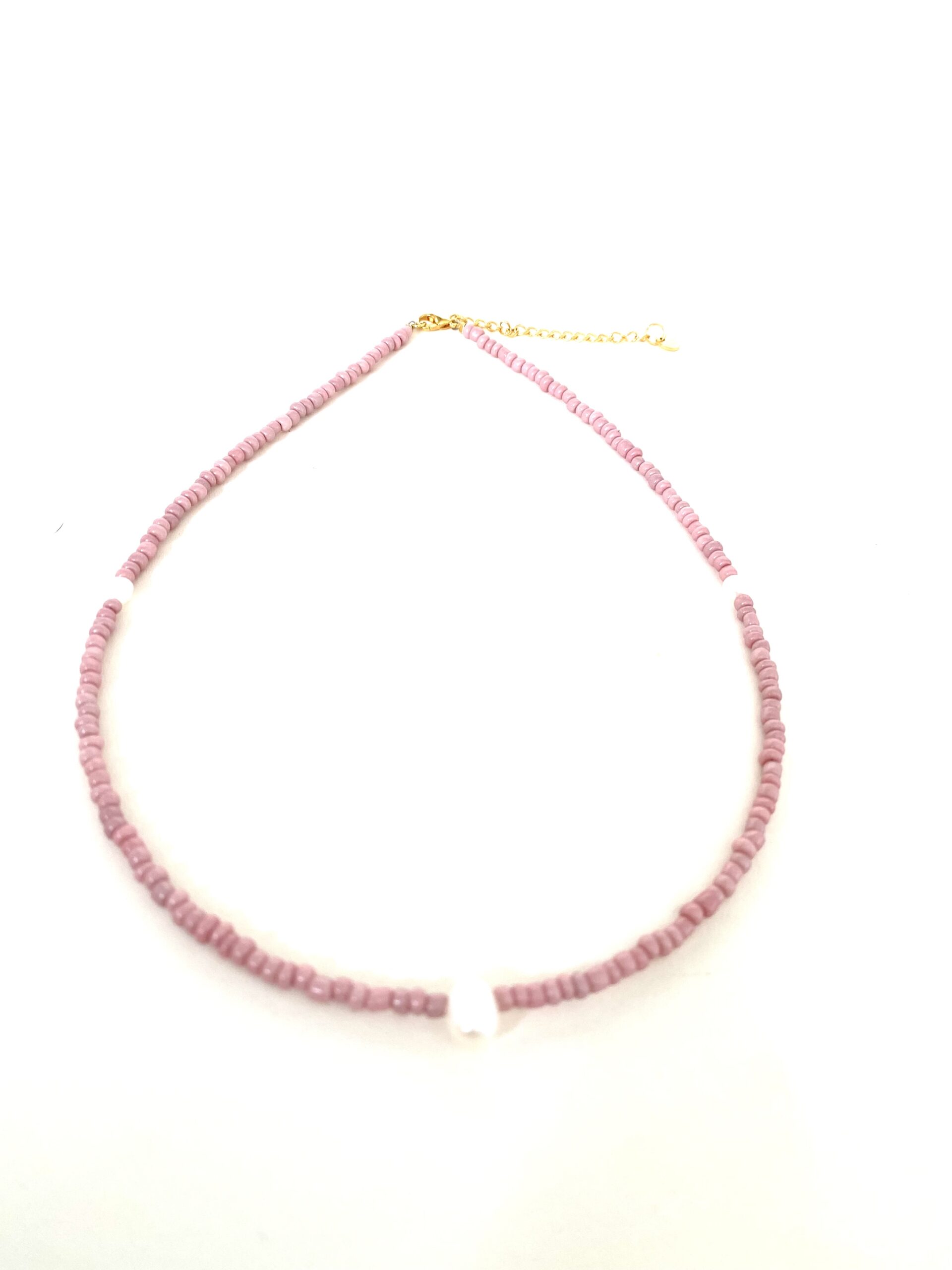 necklace-parels-oud roze
